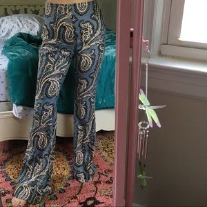 High waisted paisley free people flare pants